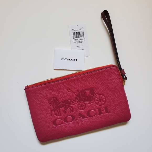 NWT Pink Coach Large Corner Zip Wristlet - Picture 4 of 4